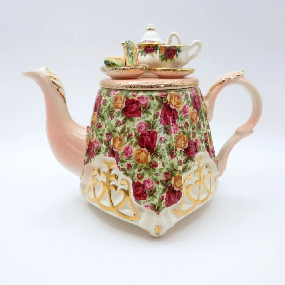 Royal Albert Old Country Roses Chintz Collection Mini Tea Table Teapot 1996